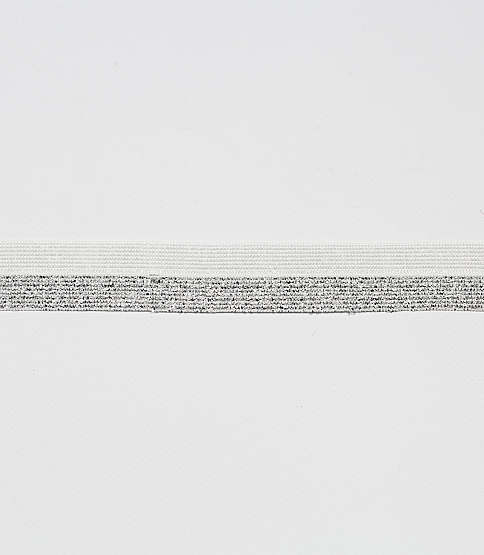 20mm Fold Over Elastic 131 Mtr Roll Silver Lurex